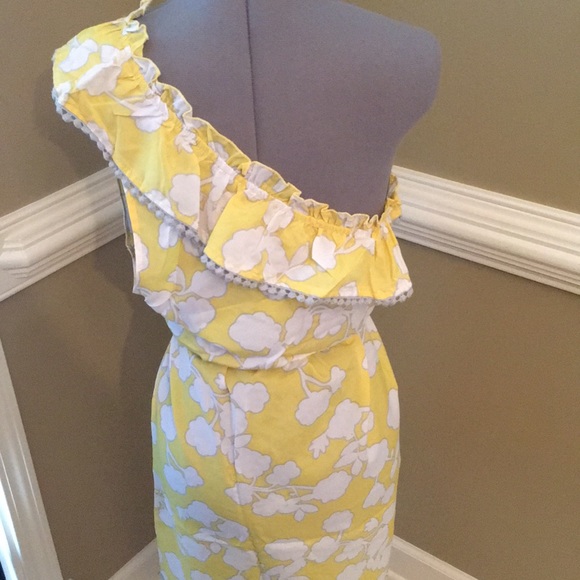 Mud pie Caroline 1 shoulder yellow dress - Picture 3 of 3